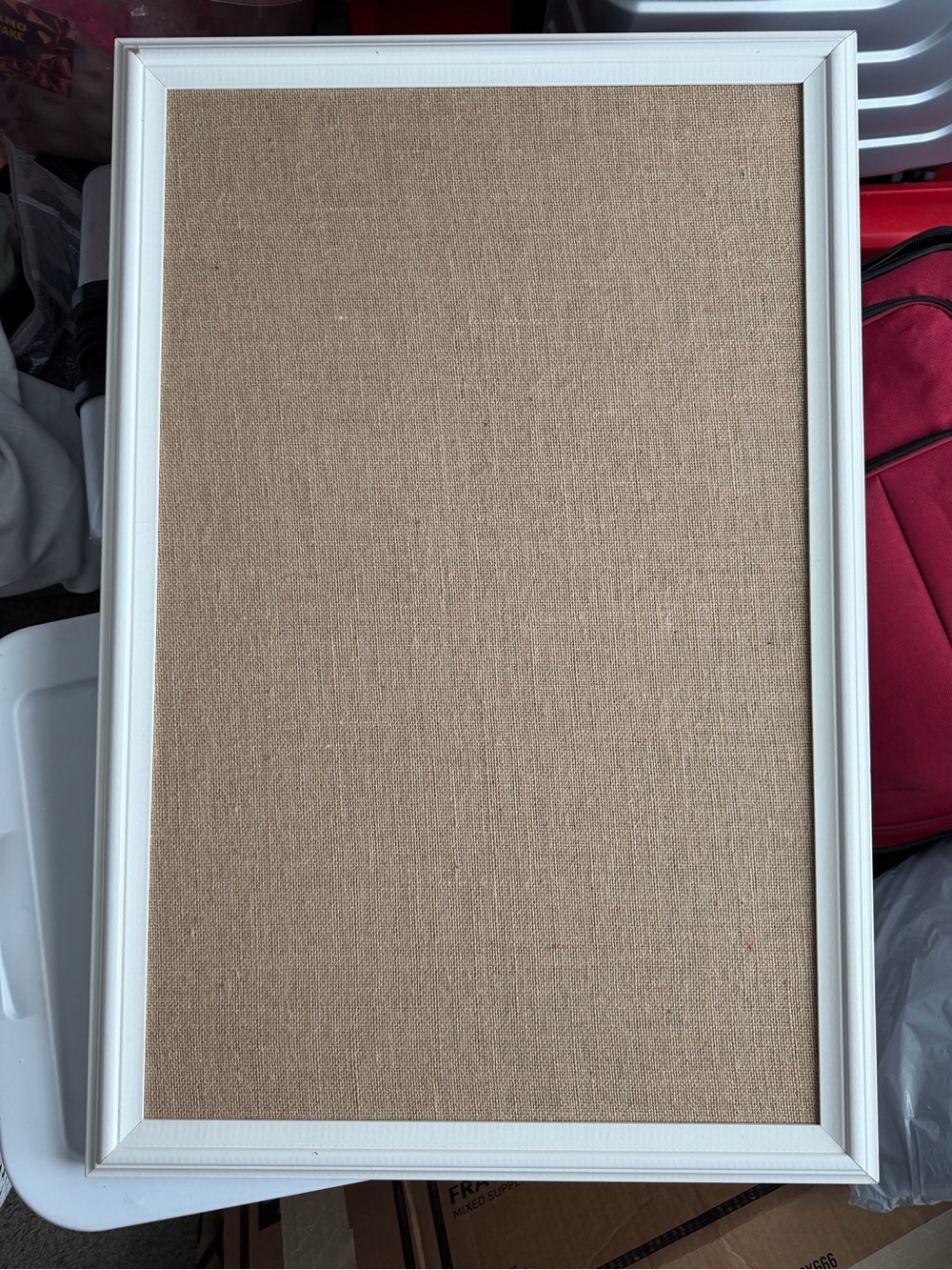 White Frame Cork Bulletin Board - Neutral Cork Notice Board